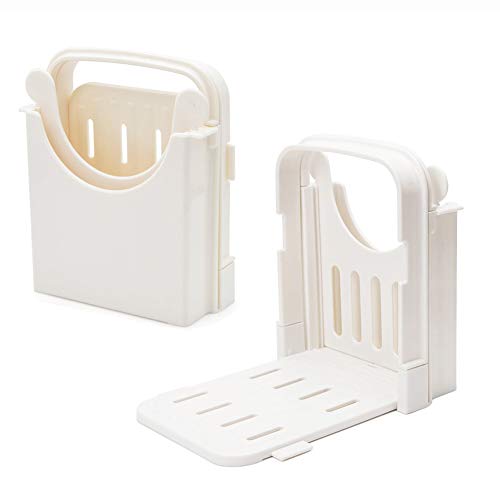 Bread Slicer, Adjustable Sandwich Toast Bagel Loaf Slicer Cutter Mold Customizable to 5 Thickness Bread Cutting Slicing Guide