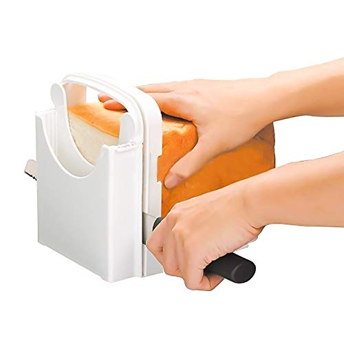 Bread Slicer, Whuooad Foldable Bread Toast Slicer Bagel Loaf Slicer Adjustable Thicknesses Bread Cutter Sandwich Maker Toast Slicing Machine for Homemade Bread Loaf