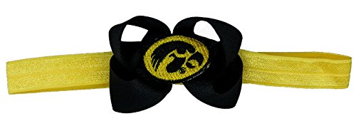 Divine Creations NCAA Iowa Hawkeyes 소녀 BH431 매트 & Yellow 골드 One Size