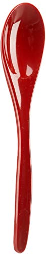 미노도자기(미노야키) 스푼 업무용 일본제 13x2.6㎝ 주도(주홍 색칠) 길이 형스푼 15747474