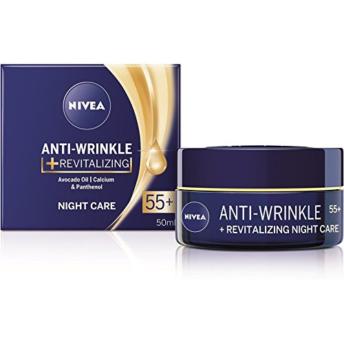 Nivea Anti-wrinkle + revitalizing night 케어 face cream anti-aging 55+ avocado oil 칼슘 panthenol 50ml 1.69 oz