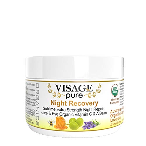 Night Recovery - Extra Strength Restorative Melting Balm Visage Pure USDA Organic Physician Formulated Research Supported Natural Face Eye 비타민 C Balm. Heavily Hydrates Nourishes 에이징 Dull Dry Skin Re