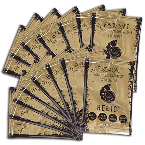 RELIC 엡섬염 고대 미네랄 소금 코코넛 오일 바스 솔트 싱글 소포장 120g x 15팩