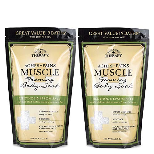 VILLAGE NATURALS 근육통 완화 포밍 멘톨&엡섬염 바스 솔트 36oz x 2팩