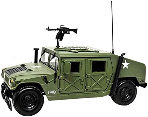 Die-Cast Vehicles 118 Die-Casting Car/Compatible Hummer/Alloy Military Model Car Battlefield Off-Road Vehicle 메탈 Simulation Genuine Color Green