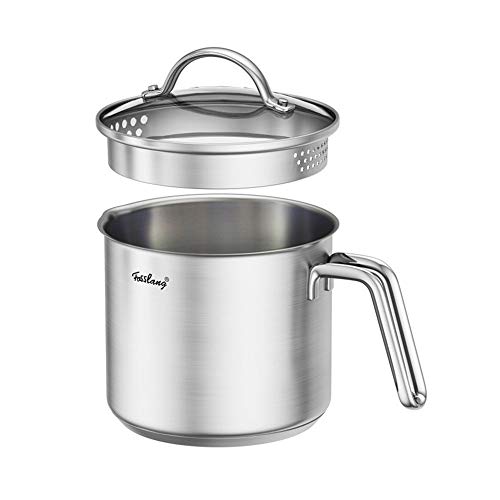 1.5 Quart 스테인레스 스틸 Saucepan Pour Spout Lid 미니 Milk Pan - Perfect Boiling Sauce Gravies Pasta Noodles