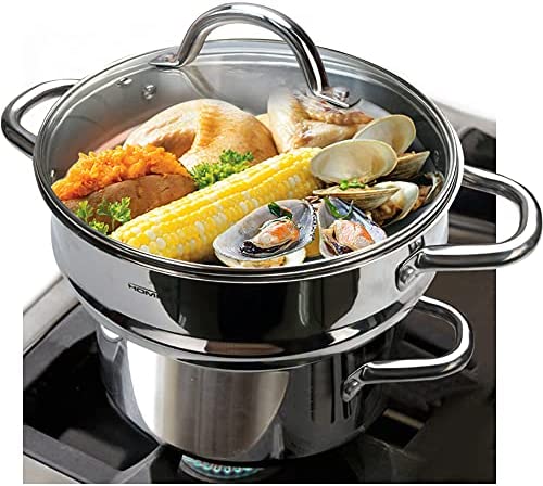 HOMI CHEF 5QT LARGE 4.5" 딥 3-RIDGE Universal Steamer Cookware Nickel Free 스테인레스 스틸 3 Ridges 8"/ 9"/ 9.5" Pot - Inserts Pots Kitchen Basket