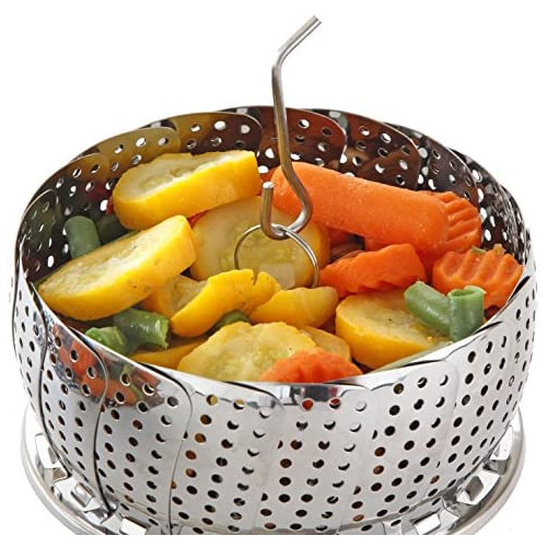 Two팩 Large Standard Vegetable Steamer Basket 세트 - Inserts Instant Pot + Safety Tool 100% 스테인레스 스틸 Pressure Cooker & 악세사리 Egg Rack