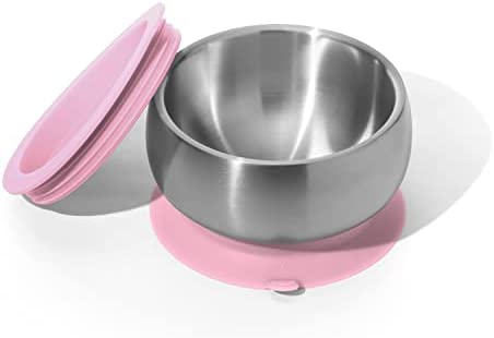 Avanchy 스테인레스 스틸 Suction Bowl - 어린이 Toddler Bowls Lids Silicon Stay Put 3