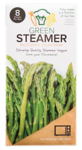 Green Steamer Microwave Steam Wrap Stovetop Quality Steamed Vegetables From Your Made Food Safe Biodegradable Recyclable Paper Sustainable Forests 8 Sheets Per Box 세트 1
