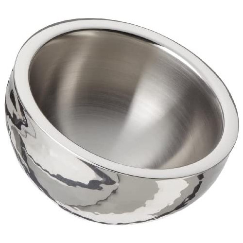 Elegance Hammered 8-Inch 스테인레스 스틸 듀얼 Angle Doublewall Serving Bowl