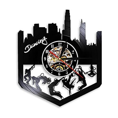 Hip Hop Street Dance Wall 아트 Dancing Party Decoration 벽시계 Break Vintage Vinyl Record Lovers 선물 led