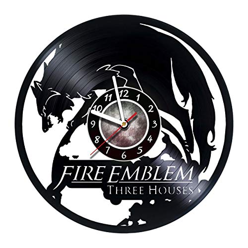 Vinyl 벽시계 호환가능 Fire Emblem Three Houses Made Record Decor Handmade 디자인 - 선물 idea 생일 Wedding Anniversary 여성 Men Friends Girlfriend Boyfriend Teens