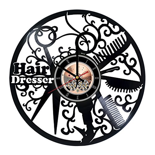 Hair Salon Vinyl Record 벽시계 - Home Room Bathroom Wall Decor 선물 Ideas Men 여성 소녀 Mother &ndash Beautiful 유니크 아트 Design