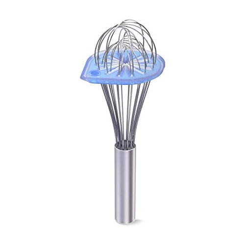 Whisk Wiper - Wipe Easily Multipurpose Kitchen Tool Made USA Includes 11" Stainless-Steel Cool Baking Gadget Great 선물 Men 여성 Color Glass Blue