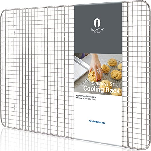 스테인레스 스틸 Cooling Rack Half size - Commercial Grade 메탈 11.5" x 16.5" 1 Piece Cooking 디자인 Fit Perfectly Into Baking Sheet Pan