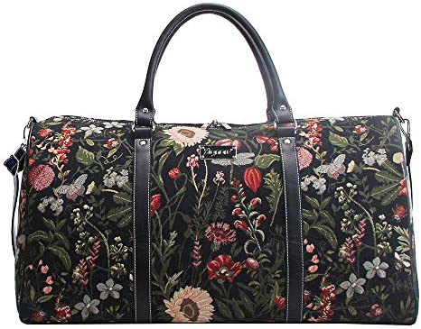 SSignare Tapestry Large Duffle 가방 Overnight Bags Weekend 여성 골드 디자인 BHOLD-GOLF