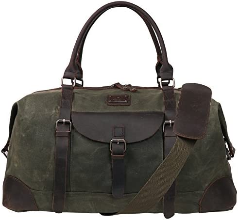Canvas Duffel 가방 TOPWOLFS 22" Travel Duffle Tote Large Holdall Luggage Carry On Weekender 방수 Waxed