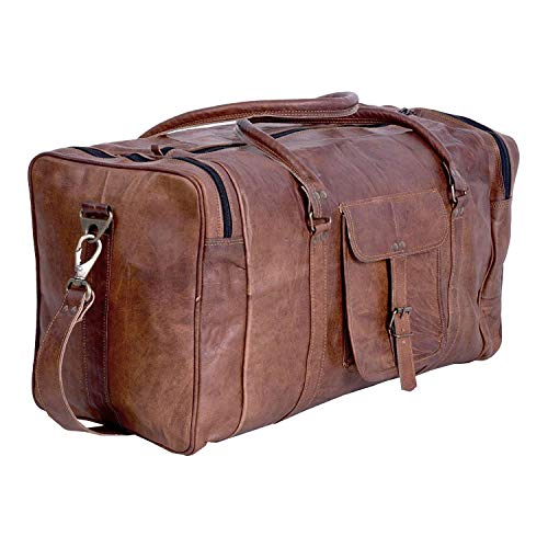 KPL 21 Inch Vintage 가죽 Duffel Travel 체육관 스포츠 Overnight Weekend Duffle Bags men women