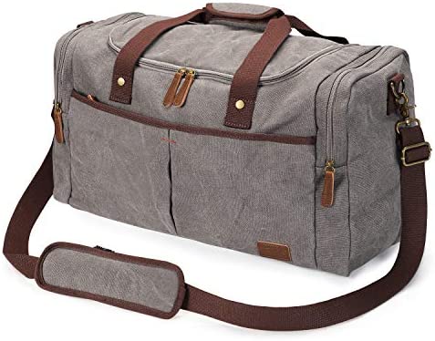S-ZONE Canvas Duffel 가방 Travel Weekend Overnight Shoes Compartment Men