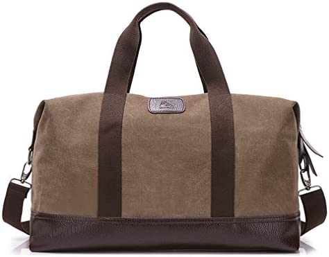 Travel Duffle 가방 Canvas 가죽 체육관 Weekend Grey