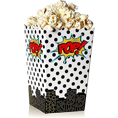 Comic Book Hero Popcorn Boxes for Birthday Party (3 x 5 In, 100 Pack)