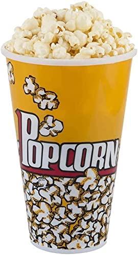 Popcorn Cups Plastic - Movie Theater 버킷 Bowl Tube Night Tubes Carnival 7x4.5 Inches 세트 10