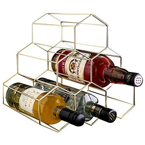 PENGKE Wine Rack Freestanding Rack,6 Bottles Countertop Free-Stand Storage Holder Protector Red White
