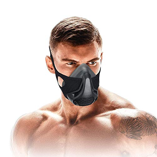 Anyoupin Workout Mask,High Altitude Elevation Simulation-24 Oxygen Deprivation Levels,Training 마스크 Performance Fitness,Cardio,Running,Endurance HIIT Black