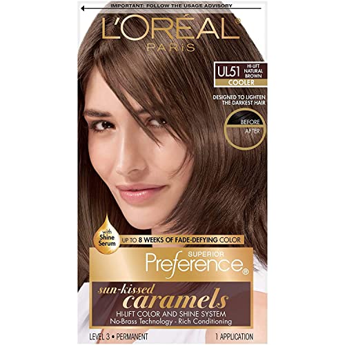 로레알 Paris Superior Preference Sun-Kissed Caramels Cooler UL51 Hi-Lift Natural Brown Permanent Haircolor