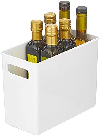 mDesign Plastic Storage Organizer Container Bins Holders Handles - Kitchen Pantry Cabinet Fridge/Freezer Large Organizing Snacks Produce Vegetables Pasta Food Clear