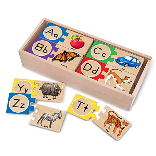 Melissa & Doug 멜리사앤더그 셀프 코렉팅 알파벳 우드 퍼즐