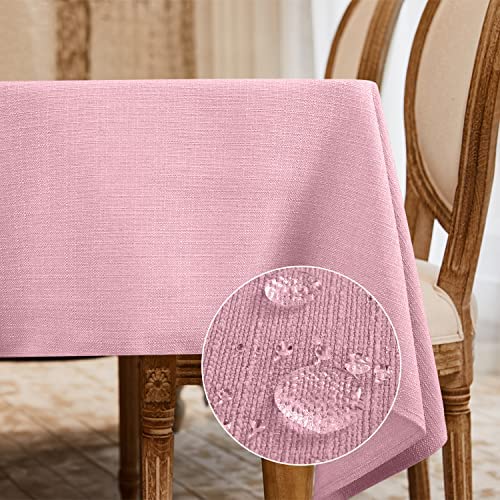 BALCONY & FALCON Rectangle Linen Tablecloth Heavy Weight Classic Table Cloth Washable 57 x 85 Inch Wrinkle and Water Resistant SquareTable Cover for Indoor and Outdoors