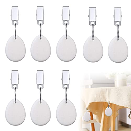 ROLLMOSS 8 Pack Tablecloth Clip, Heavy Duty Picnic Table Clips Stone Table Cloth Cover Clamps, Table Cloth Holders Ideal for Restaurant Picnics Marquees Weddings Graduation Party