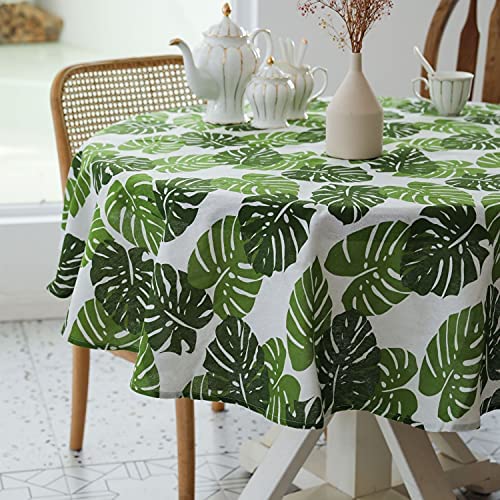 Pastoral Rectangle Tablecloth - 52 x 70 Inch Linen Fabric Table Cloth Washable 커버 Dust-Proof Wrinkle Resistant Restaurant Picnic Indoor Outdoor Dining Floral 다크 Blue
