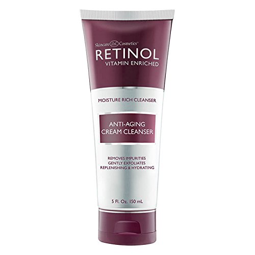 Retinol Anti-Aging Cream Cleanser &ndash Daily 딥 Cleansing Facial Wash Exfoliates Improve Skin&rsquos Texture & Moisturizes Cleaner Softer Face Renewing 비타민 Minimizes Fine Lines Wrinkles