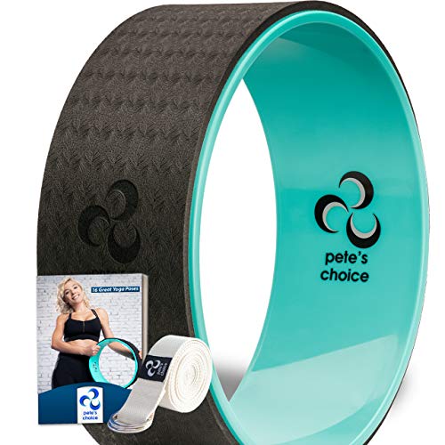 pete choice Yoga Wheels Strap & Exercise Guide Comfortable Durable Balance Accessory Increase Flexibility Improve Posture