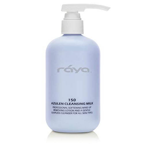 RAYA Azulen Facial Cleansing Milk 8 oz 150 Calming Refining Soap-Free Fluid Cleanser Make-Up Removing Lotion Made Azulene Extract Aloe Vera Great Sensitive Skin