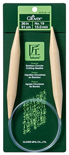 Clover Bamboo Circular Knitting Needles 36in/ No. 19, 36