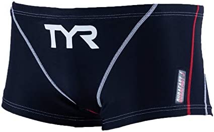 TYR 남자 트레이닝 쇼트 복서 수영복 MENS SOLID SPLICE LOW-RISE BOXER BSLID-3S NVRD M