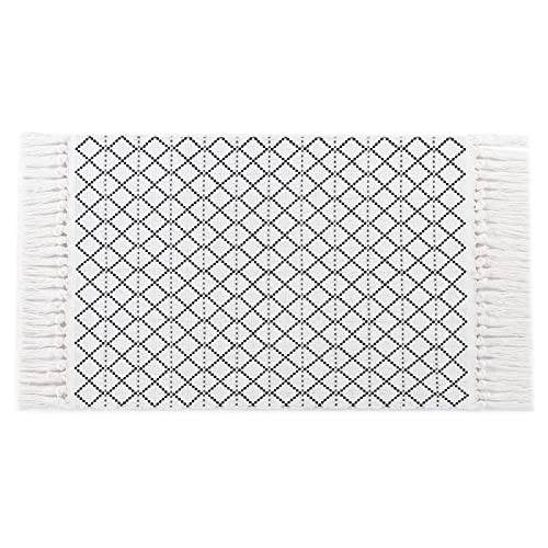 Carvapet Boho Small Area Rug Tassels Woven Kitchen Rugs Moroccan Accent Throw Runner Bathroom Laundry 침실 Low-Pile Welcome Mats Entryway Porch Front Door,2x3 Yellow