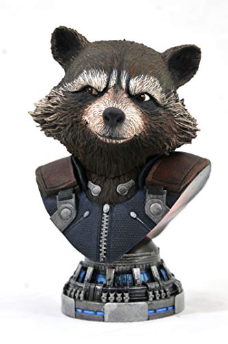DIAMOND 셀렉트 토이 Legends 3-Dimensions Avengers Endgame Rocket 1 2 Scale Bust,Multicolor,8 inches