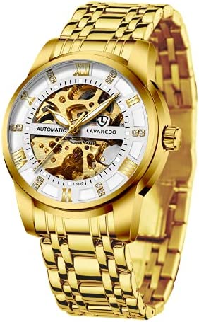 Men&rsquos Watch 매트 Mechanical 스테인레스 스틸 Skeleton 방수 Automatic Self-Winding Roman Numerals Diamond Dial Wrist