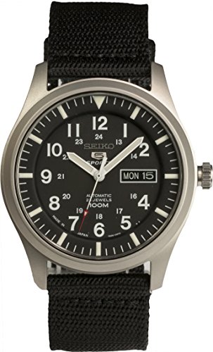 세이코 5 스포츠 Automatic made Japan 매트 Dial Nylon Strap Watch SNZG15J1 Men