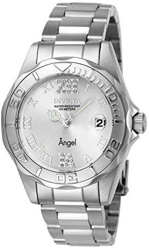 Invicta Womens Angel Analog Display Quartz Watch Stainless-Steel Strap, Gold/Silver, 18, (Model: 14396, 14397)