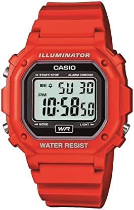 Casio Unisex F-108WH-1ACF Big Square Digital Display Quartz Black Watch