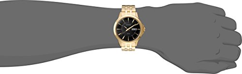 Citizen Mens Everyday Mens Black Dial Goldtone Stainless Steel Watch