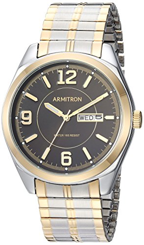 Armitron Mens 20/4591BKTT Day/Date Function Two-Tone Expansion Band Watch