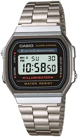 카시오 Mens Vintage A168WA-1 Electro Luminescence Watch