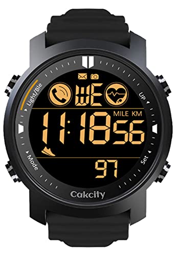 CakCity Mens Digital 스포츠 Watches Men Wrist Heart Rate Pedometer Steps Tracker